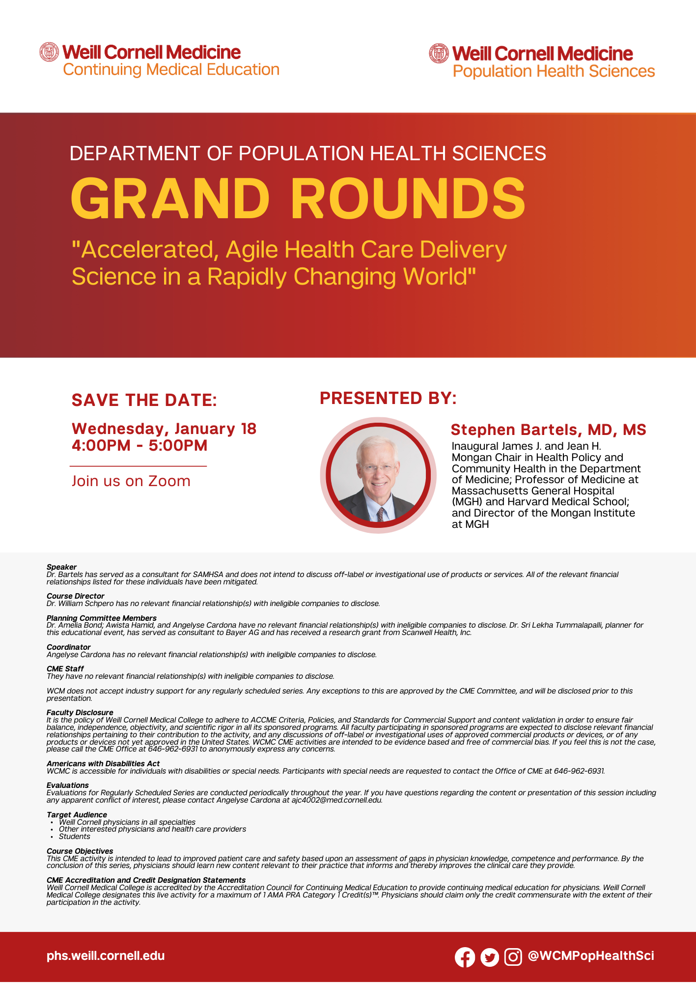 graphic with information related to the event, including date and time.