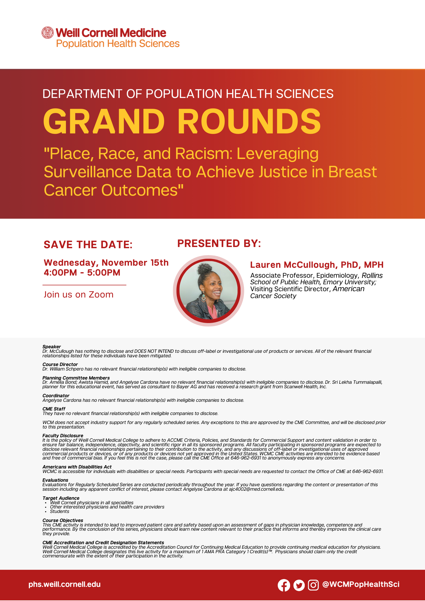 graphic contains details about the event, which are also outlined in the text description. 