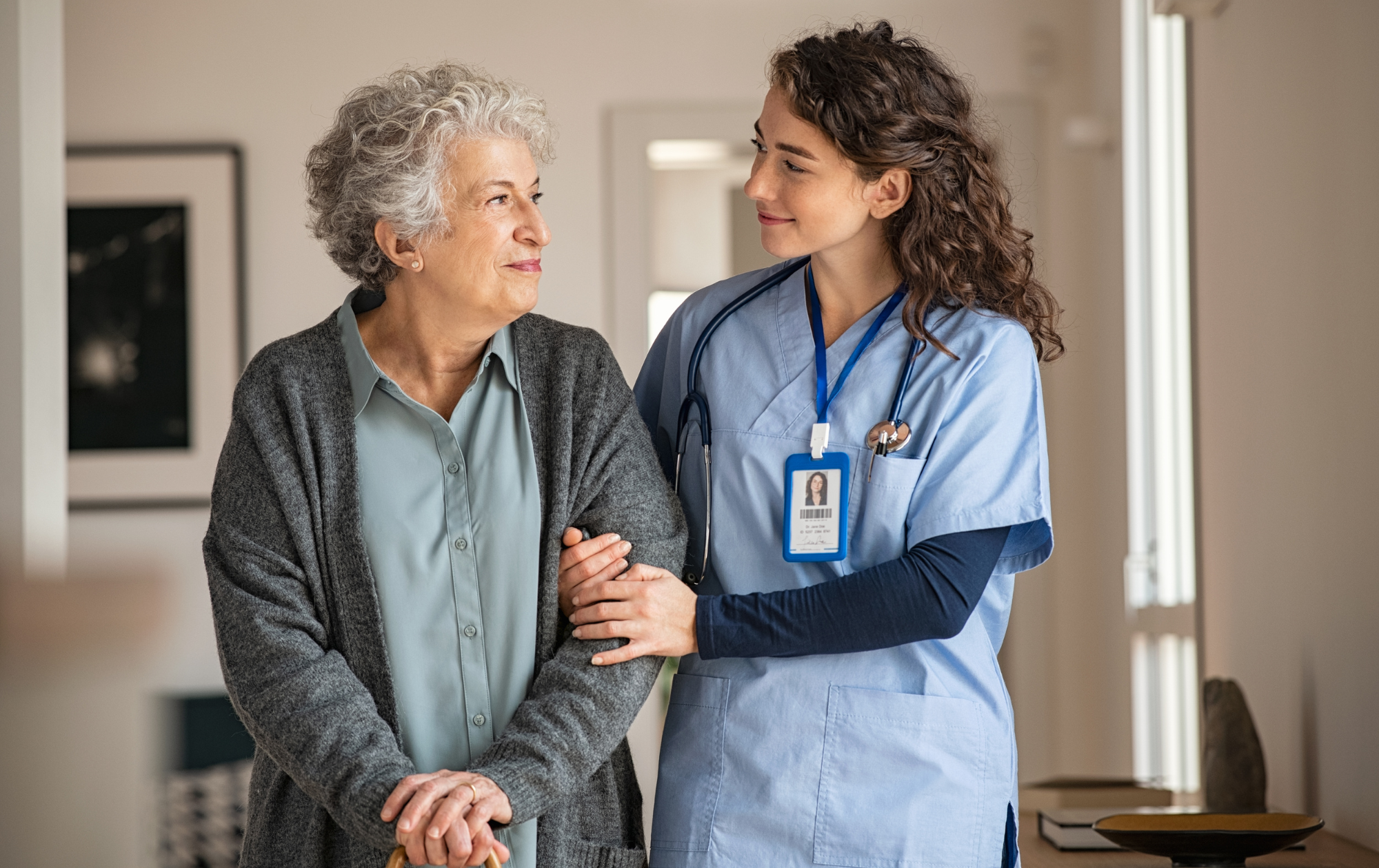 Photo of nurse with elderly patient
