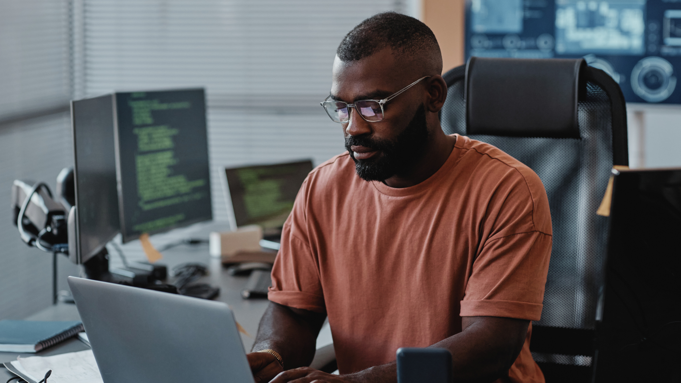 Man working on computer