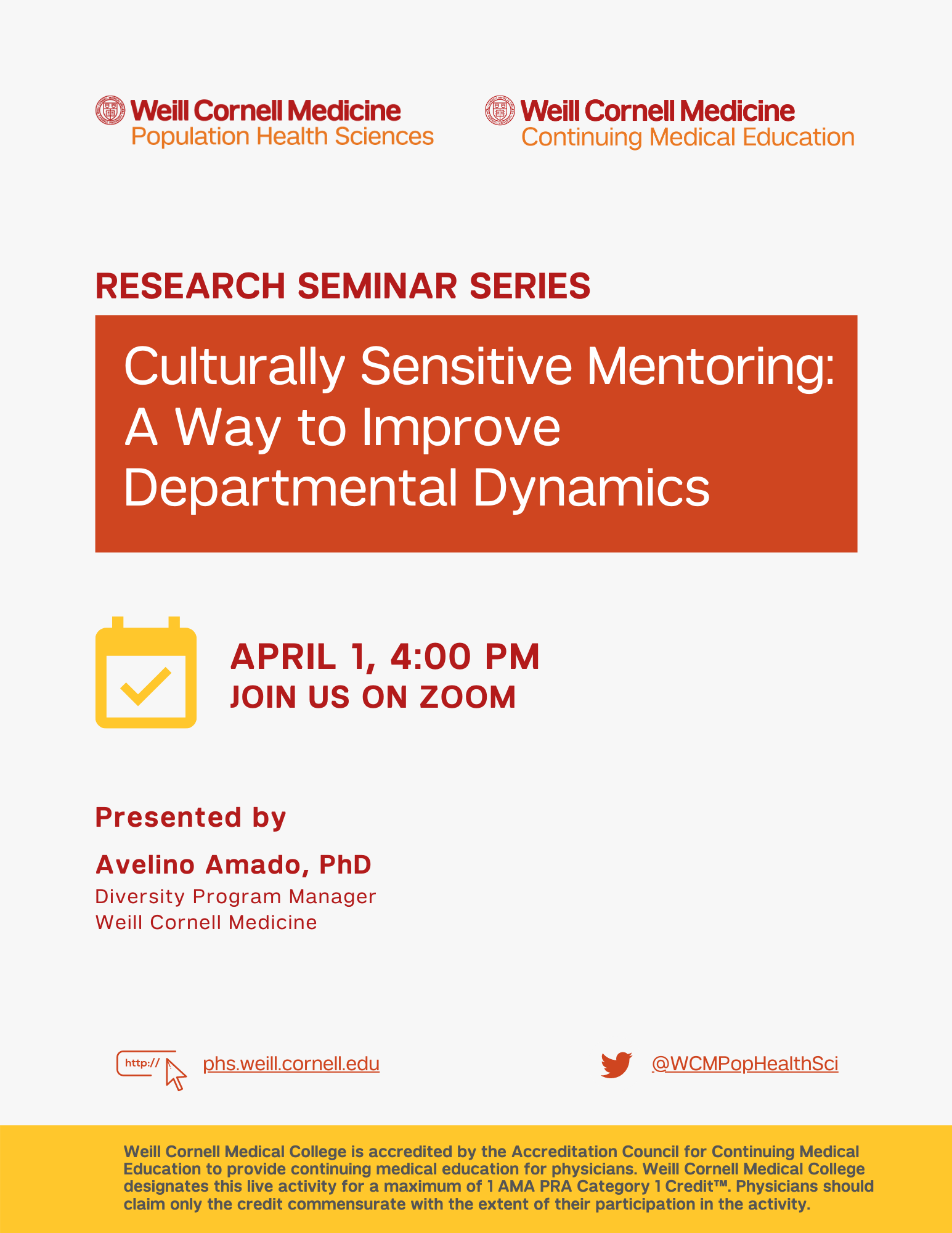 Avelino Amado Research Seminar Flyer