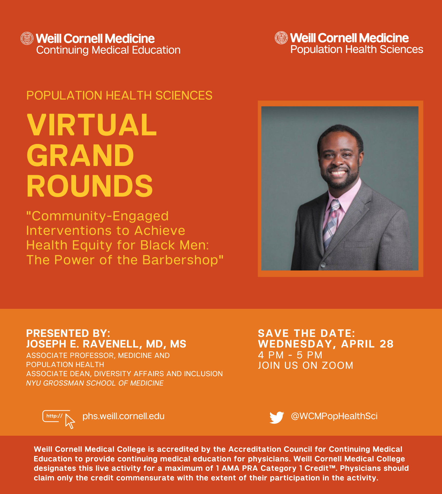 Joseph Ravenell Grand Rounds flyer Joseph Ravenell Grand Rounds flyer