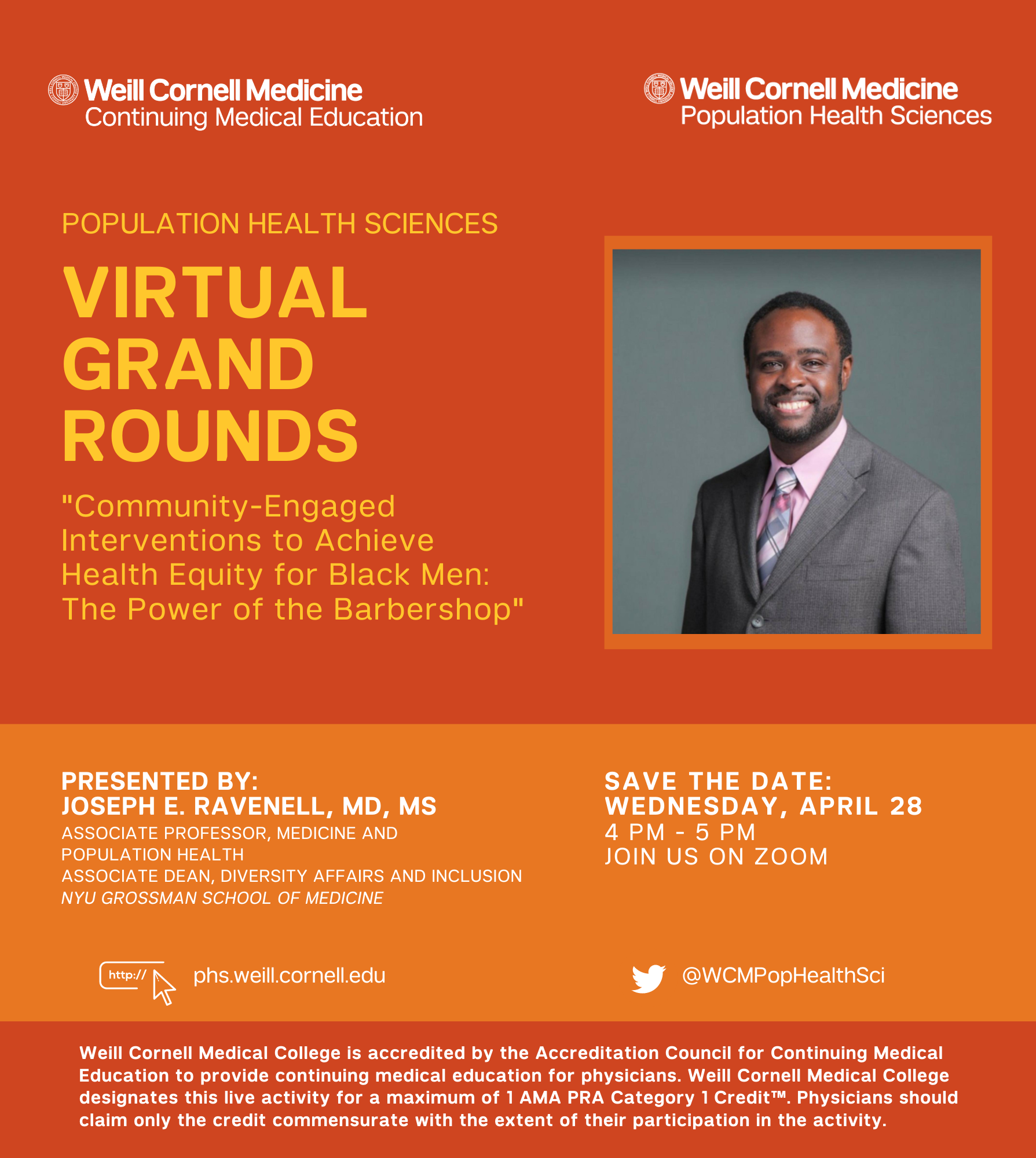 Joseph Ravenell Grand Rounds flyer