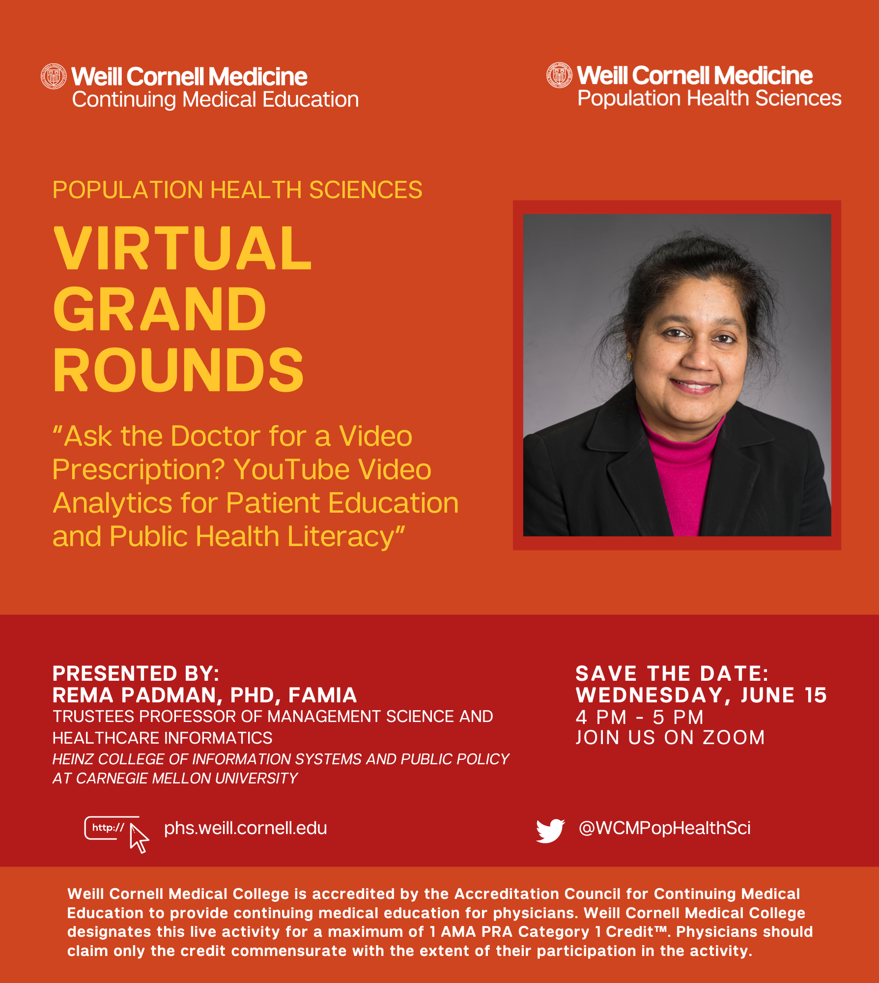 Dr. Rema Padman Grand Rounds Flyer Dr. Rema Padman Grand Rounds Flyer