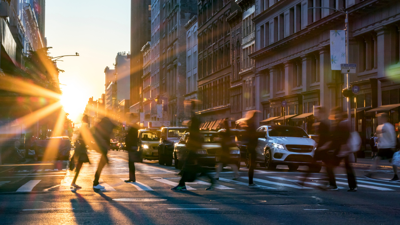 People walking in a city