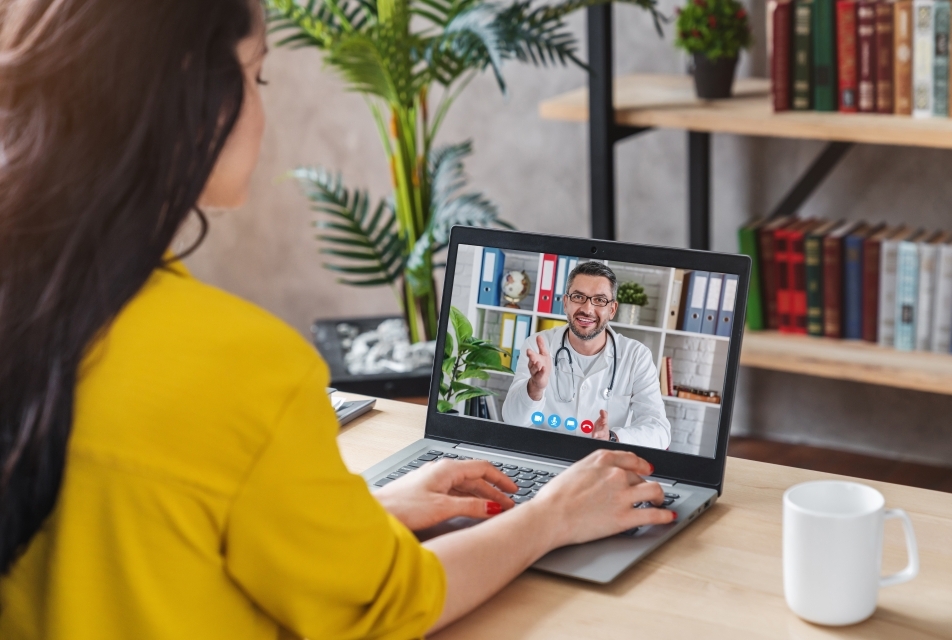 Patient speaking with provider during televisit