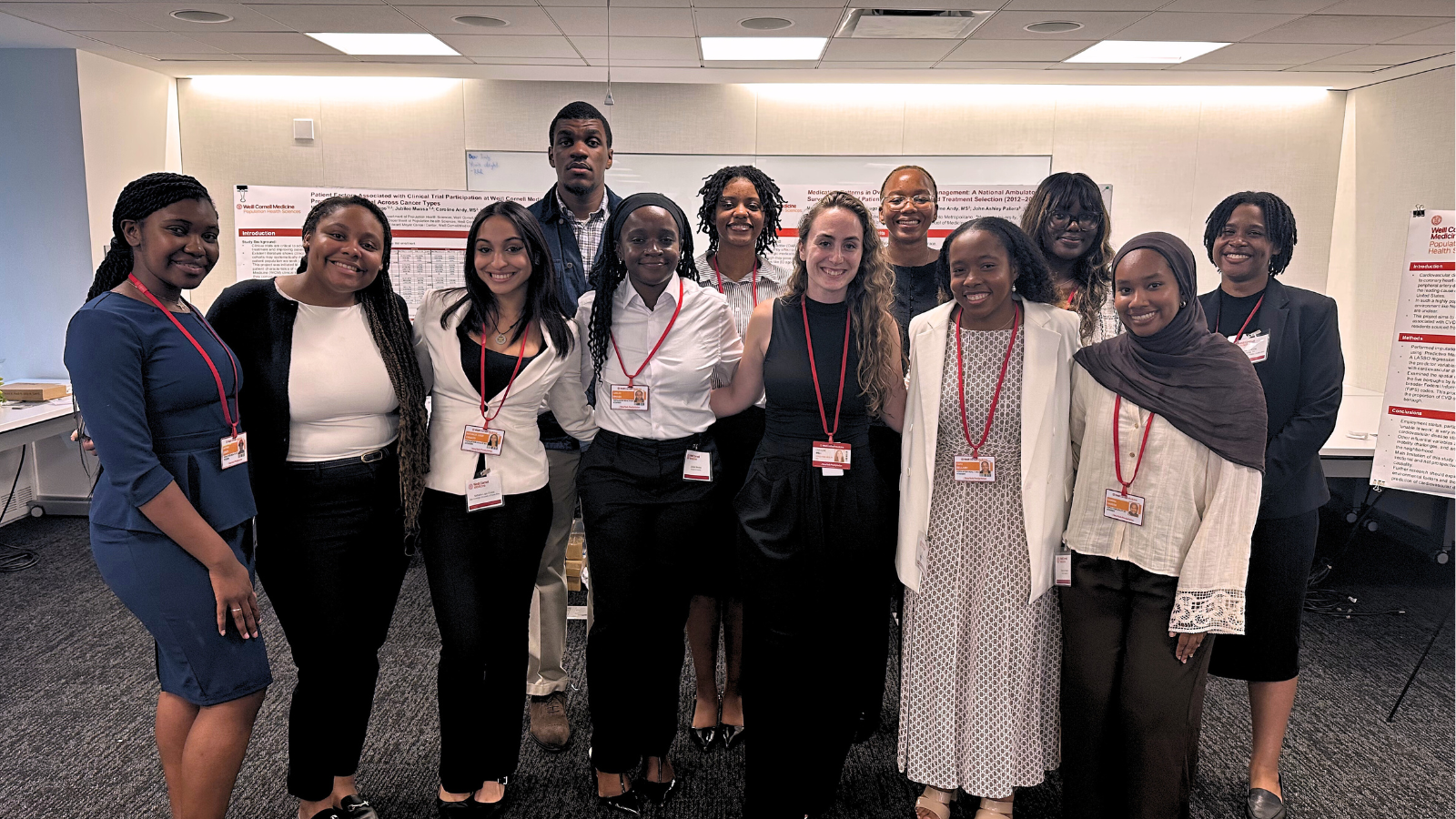Photo of Caroline Andy, program director (center), and the 2025 internship cohort Photo of Caroline Andy and 2025 cohort