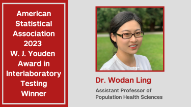 Photo announcing Dr. Wodan Ling as recipient of the 2023 W. J. Youden Award
